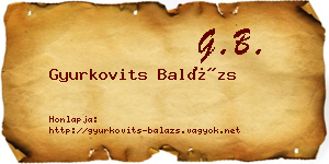 Gyurkovits Balázs névjegykártya