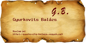 Gyurkovits Balázs névjegykártya